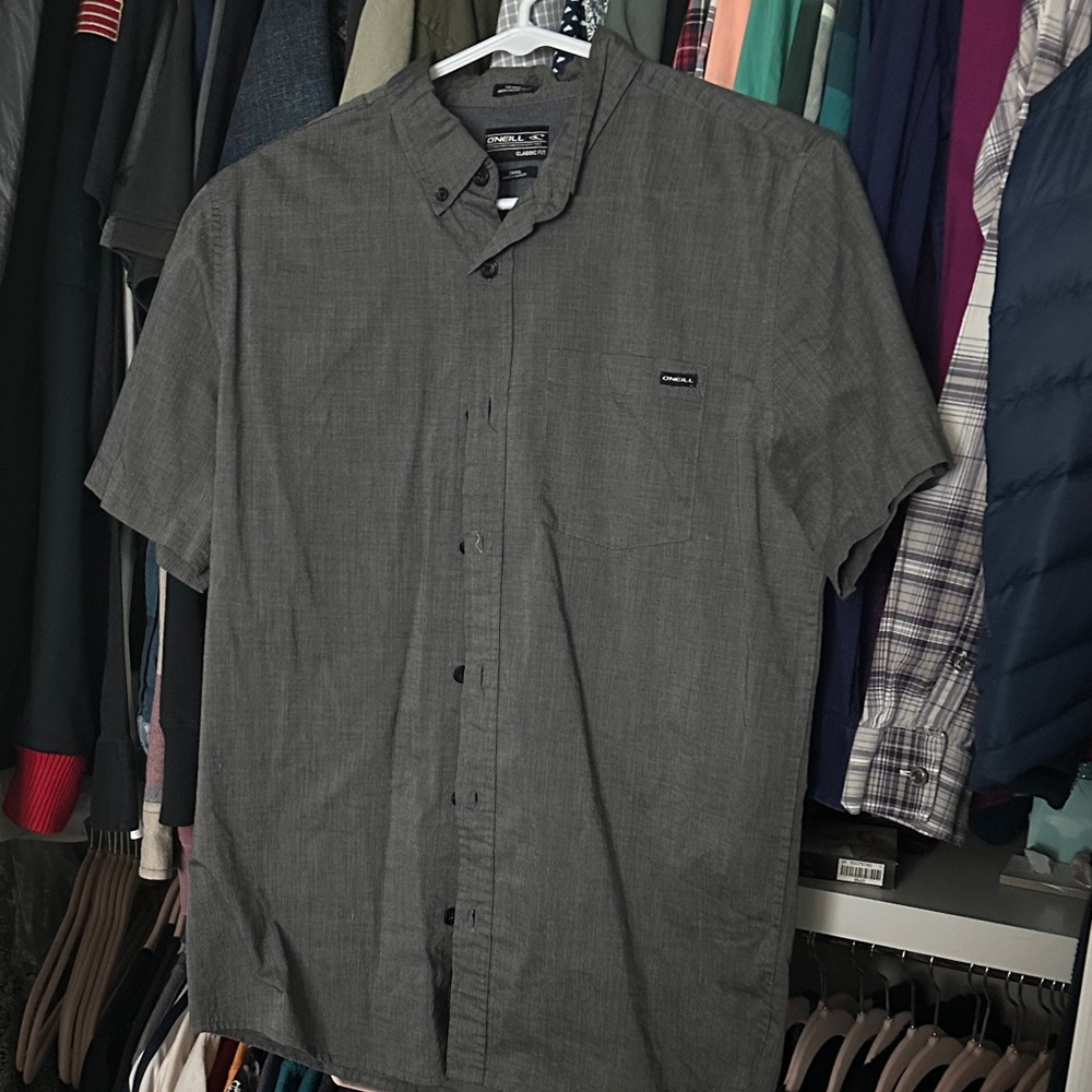 O'Neill Men's Charcoal Button Down Shirt